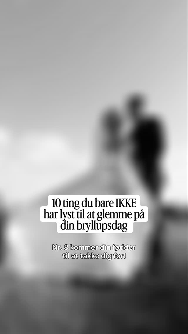 1. En person der holder styr på jeres telefoner
Ellers ender I med at bære rundt på dem hele dagen. 
Det ser ikke godt ud på billeder. 

2. Sugerør
Så læbestiften ikke ryger, når du drikker.

3. Pletfjerner-pen
Rødvin, makeup eller mad kan hurtigt ramme tøjet.

4. Compeed til hælene + tæerne
Ikke kun til vabler, men også til forebyggelse. Selv de flotteste sko kan blive tortur efter få timer.

5. Snacks & vand
I glemmer næsten altid at spise. En proteinbar eller nødder kan redde energien mellem vielse og middag. Dehydrering + champagne = BAD COMBO. Hav ALTID en flaske vand klar.

6. En toilettaske med alt det basic
Mini sy-kit og sikkerhedsnåle. Pudder, et lille kompakt spejl, læbestift og vådservietter. Mini deodorant og smertestillende (Hovedpine eller spændinger kan hurtigt snige sig ind efter en lang dag).
 
7. En damper 
Kjoler, slør eller jakkesæt kan ikke undgå at blive krøllet, selvom de hænger i en dragtpose. 

8. Ekstra strømper og flade sko
Når dansen starter, vil dine fødder takke dig for et skift. Når mændene klipper gommens sokker efter brudevalsen, er det rart med et ekstra par. 

9. Ekstra (hvid) kjole 
Nogle brudekjole er super tunge. Pak en ekstra kjole til festen senere. Så du kan danse og bevæge dig frit. 

10. Tyggegummi eller mintspray
Når man glemmer at spise, får man meget nemt dårlig ånde. Det er hverken nice for dig, din partner eller dine gæster ;-) 

Bonus: sørg for at placer alle disse ting hos én, der kan holde styr på det for jer på dagen 🤍 🤍

#bryllupsfotograf #brudepar #bryllupsplanlægning #bryllupsfotografering #weddinginspiration